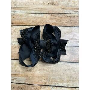Lilly Reese Bowtique 4" Black Glitter Ribbon Bow